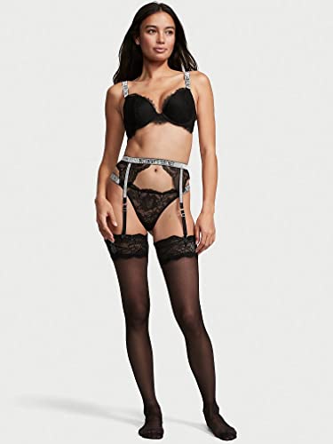 Victoria's Secret Allover Lace Garter Belts, Lingerie for Women, Very Sexy Collection, Black, XL/XXL