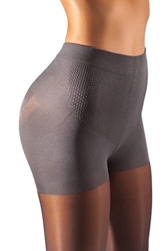sofsy High Waisted Slimming Tights For Women Shaping Semi Sheer Pantyhose 30 Den Made in Italy Grey 4 Large