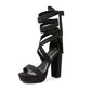 DREAM PAIRS High Chunky Block Platform Heels for Women Strappy Gladiator Sexy Open Toe Dressy Sandals SDHS2205W Black 7