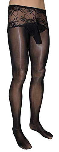 Mona's Choice Mens Sissy Panties Pantyhose/Mens Pantyhose (Black (Closed Sheath), XL/XXL)