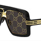 Gucci GG0900S Flat Top Mask Logo Lenses Sunglasses + Bundle with eSHADES Luxury Eyewear Kit