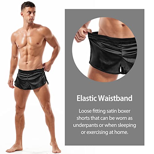 TESOON Mens Imitation Leather Underwear Sexs Boxer Briefs (Large