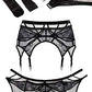 sofsy Black Garter Belt for Women Thigh High Stockings | Lace Garter Belts for Thigh Highs (Stockings Not Included!) - L
