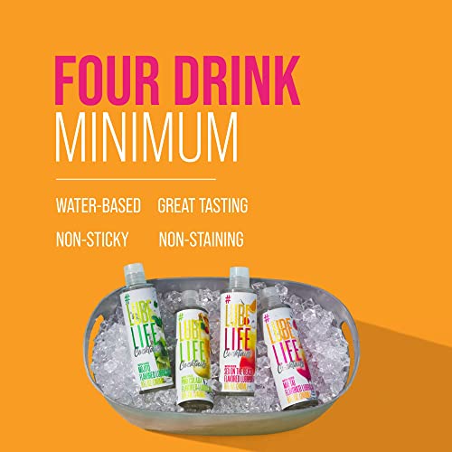 Lube Life Water-Based Four Drinks Minimum Flavored Lubricants, Personal Lube for Men, Women and Couples, Made Without Added Sugar, 8 Fl Oz