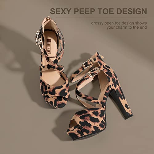 Chryse - Leopard Print Faux Fur Platform Chunky Heel Pumps | YesStyle