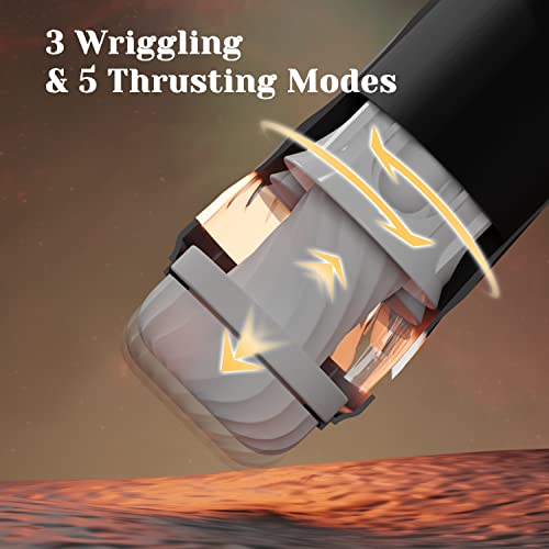 Tracy's Dog Automatic Male Masturbator, Adult Sex Toys for Men with 3 Twisting and 5 Thrusting Vibration Modes, Hands-Free Heating Male Vibrating Stroker for Men Guy Pleasure, Steelcan