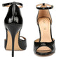 MAIERNISI JESSI Unisex Men's Women's Peep Toe Stiletto High Heels Ankle Strap Sandals Black EU45 - Size 13 M US Women / 11.5 M US Men