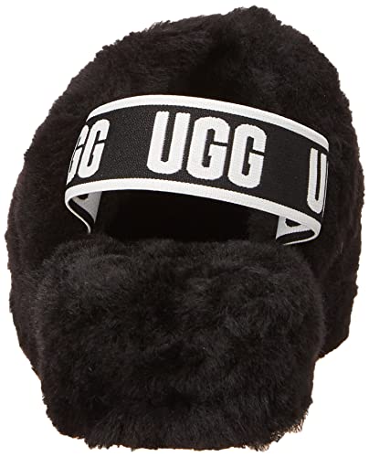UGG Women's Fluff Yeah Slide Slipper, Black, 9 M US