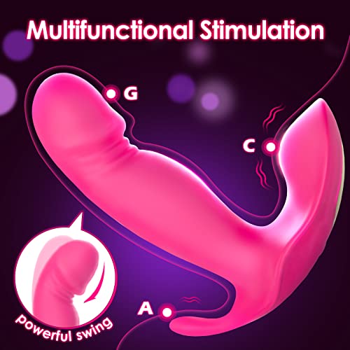 Wearable G Spot Dildo Vibrators Adult Sex Toys for Women or Men, App Remote Control Panty Clit Mini Vibrator with 10 Quickly Wiggling & Vibrating Modes Vibrating Panties Quite Rose Dildos Sex Machine