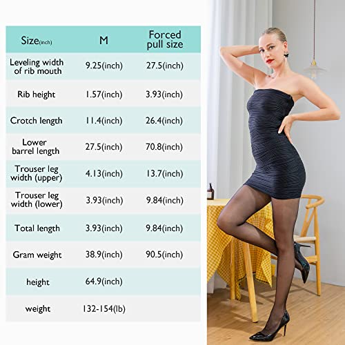 Women's Sheer Tights, Crotchless Pantyhose for Women Thigh High Stockings Sexy Ultra Thin High Waist Pantyhose