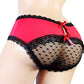 aishani SISSY pouch panties men's hipster panty silky lace bikini briefs for men - L Red