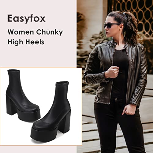Buy Truffle Collection Chunky Block Heel Chelsea Ankle Boots Online