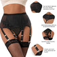 ohyeahqueen Plus Size High Waisted Garter Belt for Women Mesh Lace Suspender Belt with 6 Straps Metal Clip for Stocking