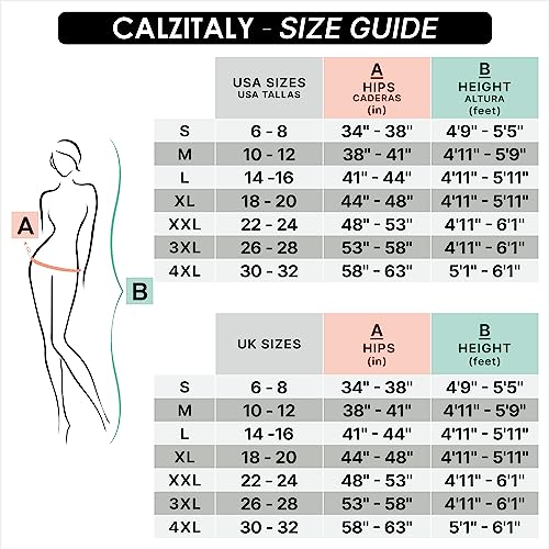 CALZITALY High Waist tights Control Top Shaping Nylons, Shaping Pantyhose, 20 Denier Sheer Shaping Tights for All Day Use (Small, Skin)