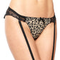 Animal Print Panty with Garters - Lace